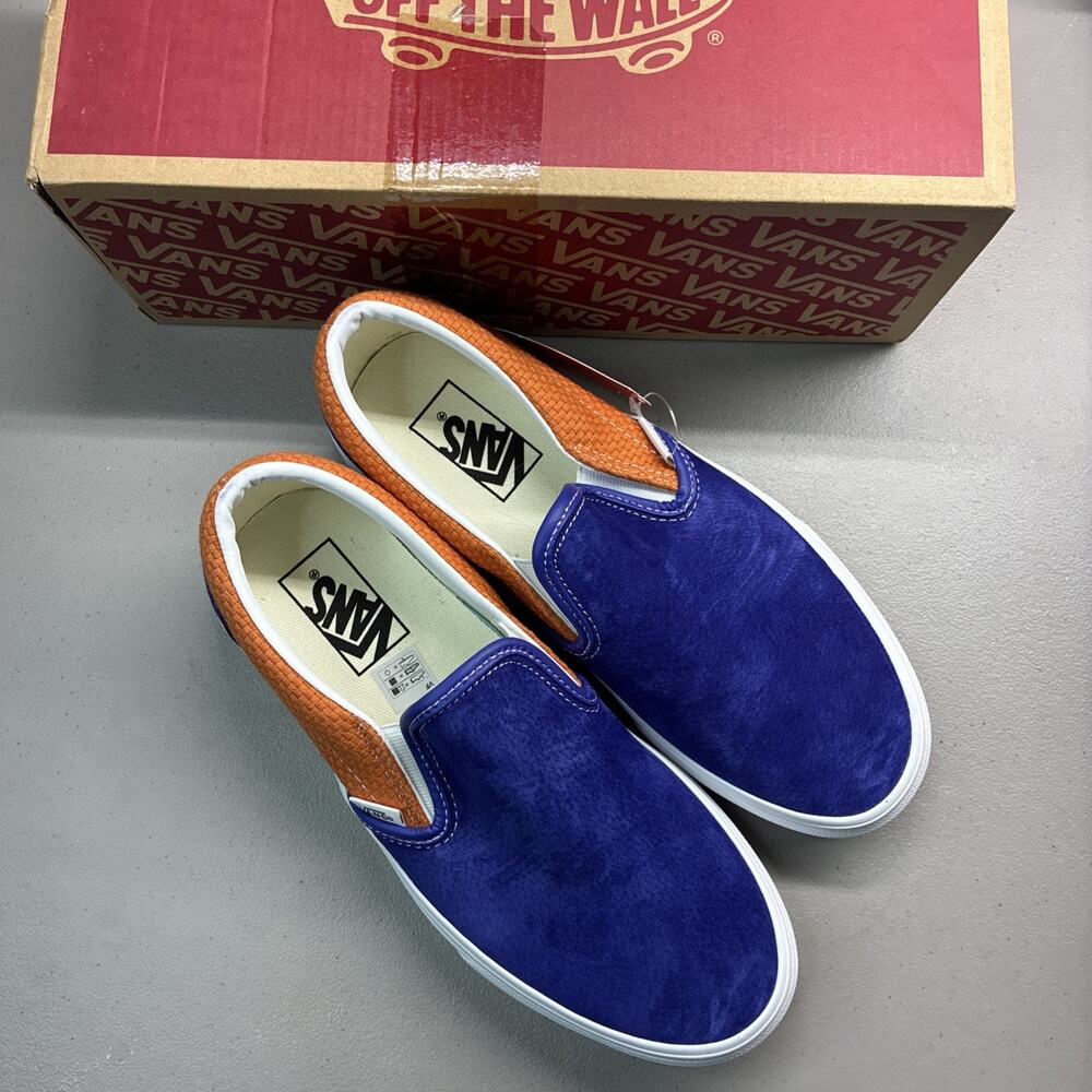 Vans Classic Slip On Suede Shoes Royale Blue Apricot Buff Men's Size 7 New W Box